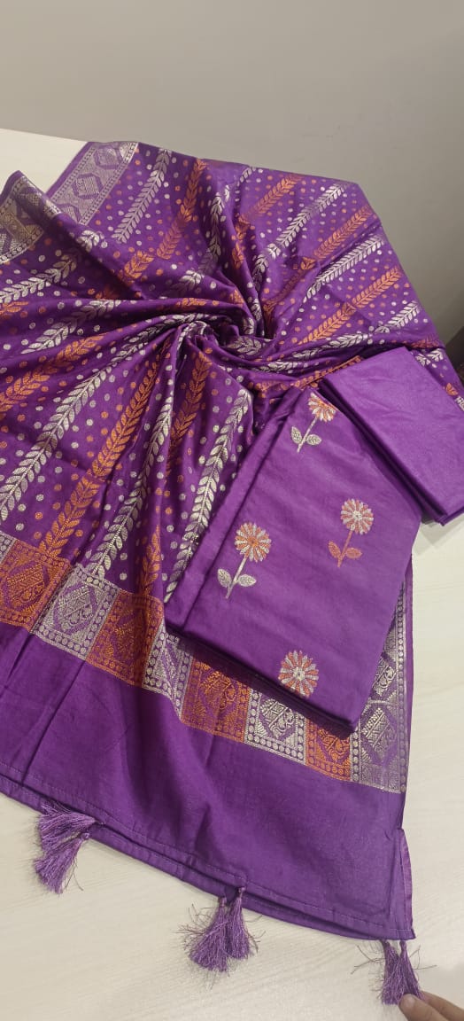 Purple Banarasi Suit