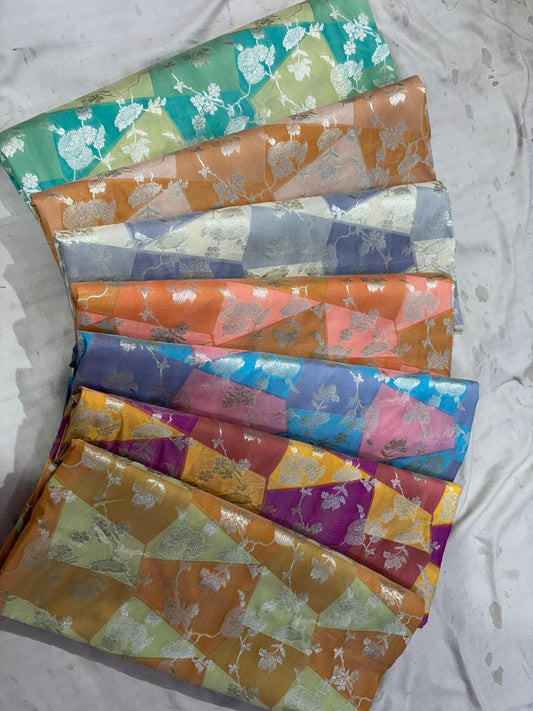 Banarasi katan rankat handloom fabric