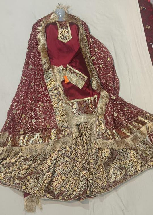 Banarasi kimkhab gharara stiched