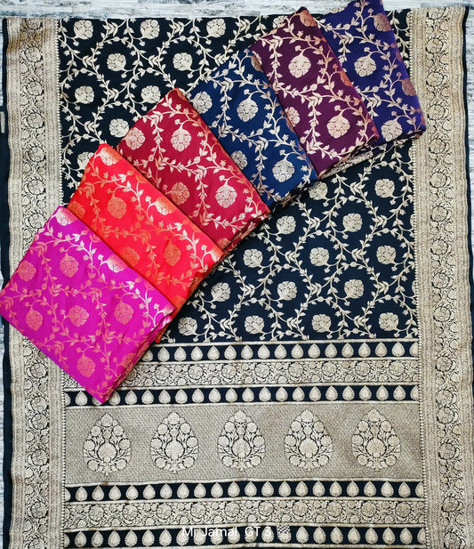 eighty twenty katan handloom satin saree in naby and more colours