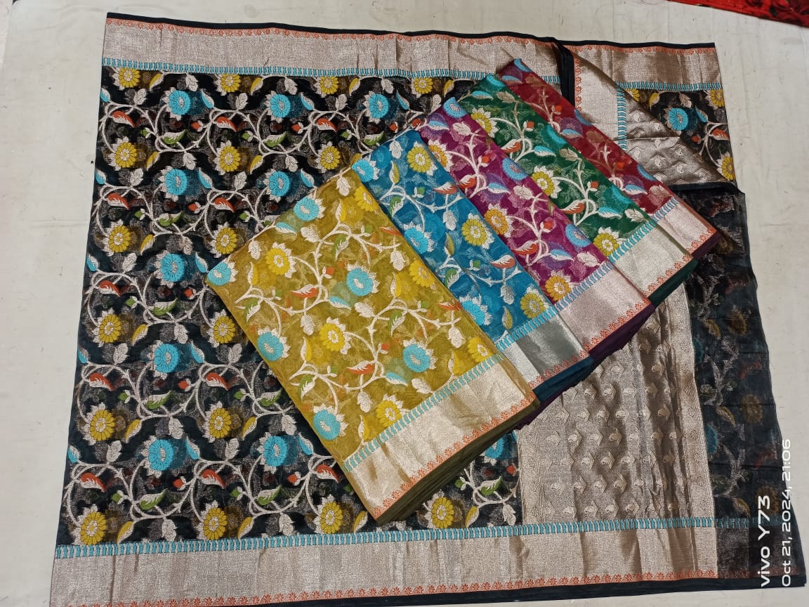 Kora organza saree
